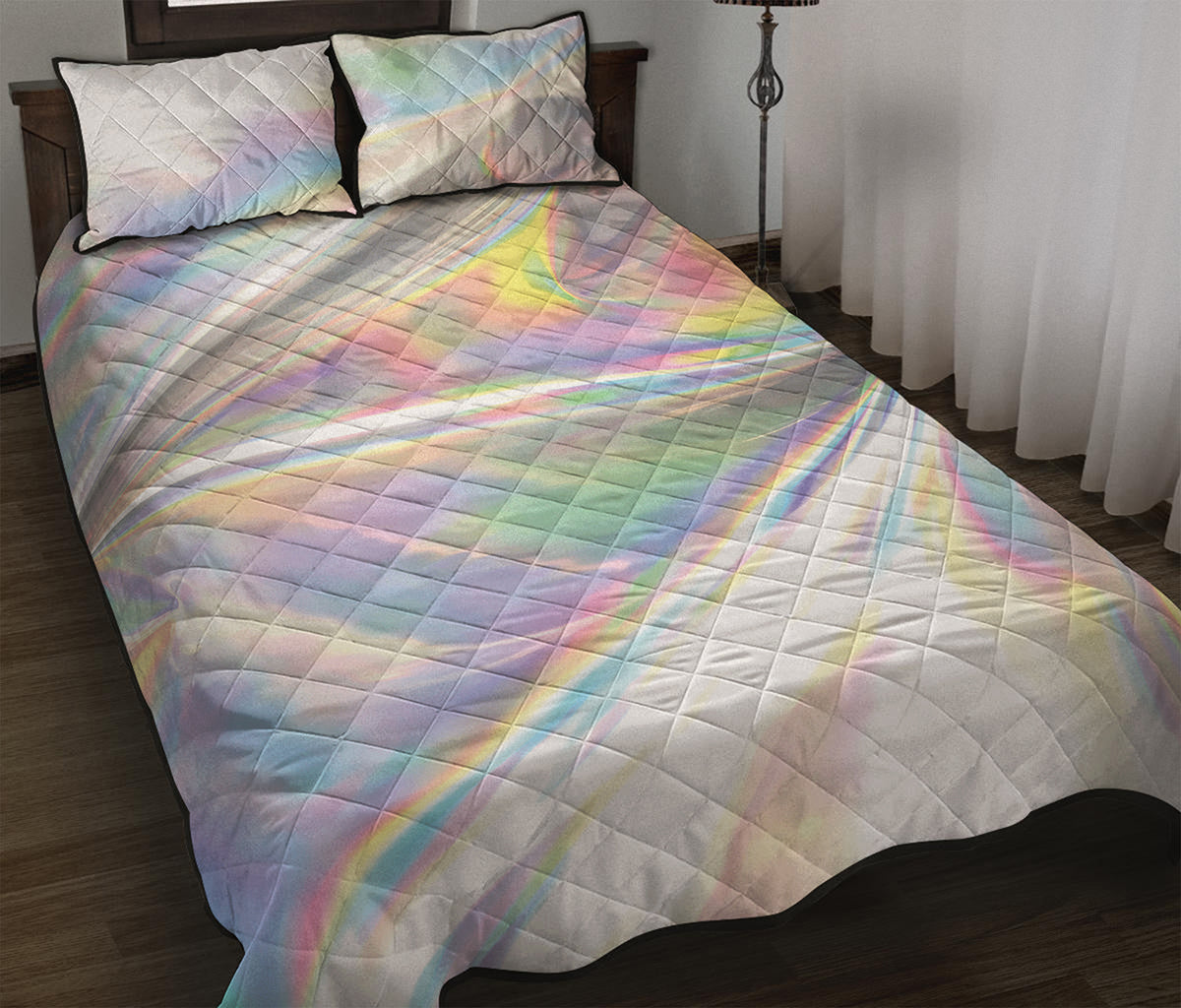 Holographic Art Print Quilt Bed Set