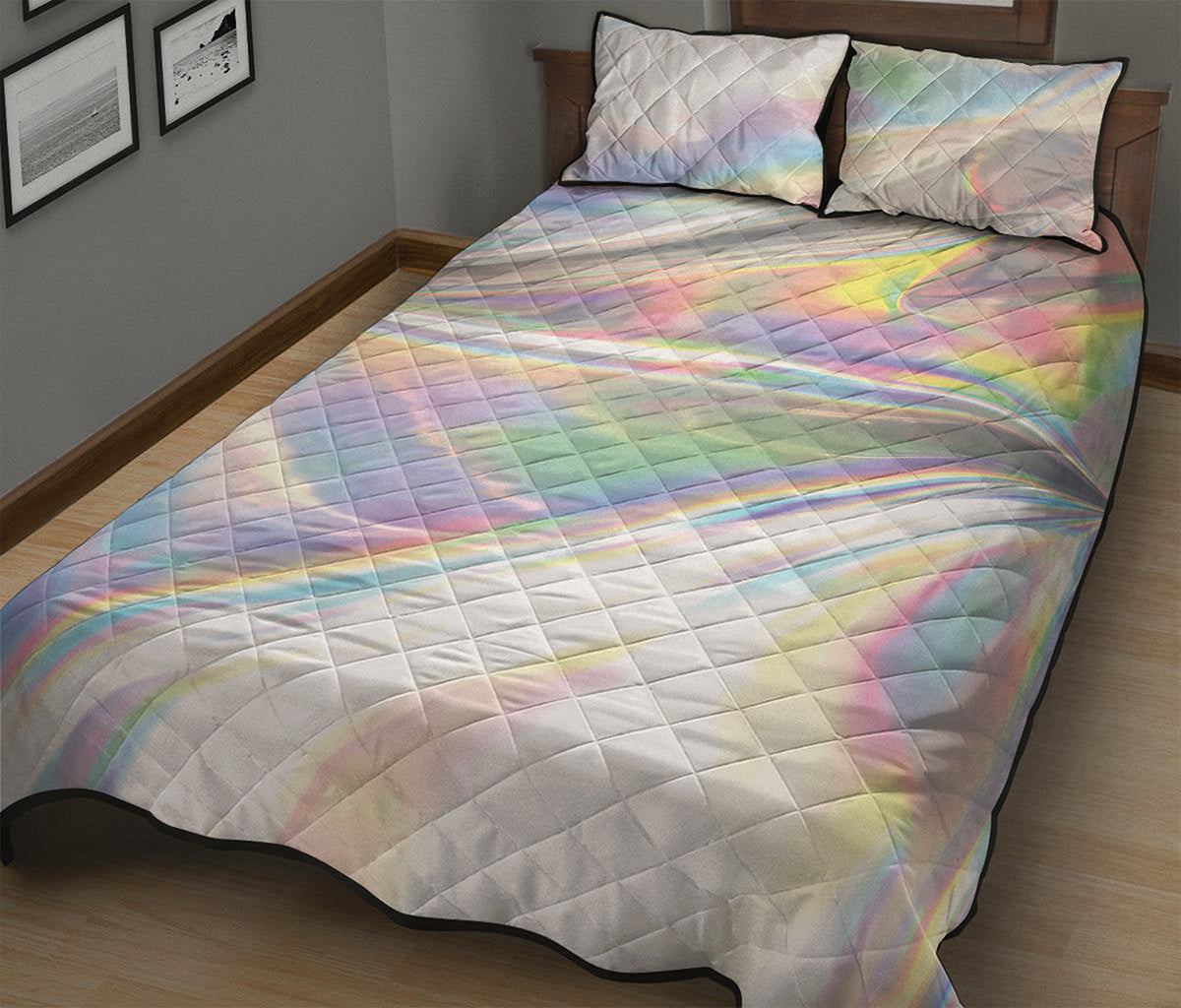 Holographic Art Print Quilt Bed Set