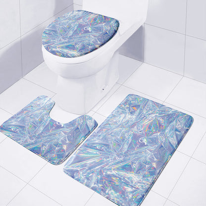 Holographic Artwork Print 3 Piece Bath Mat Set