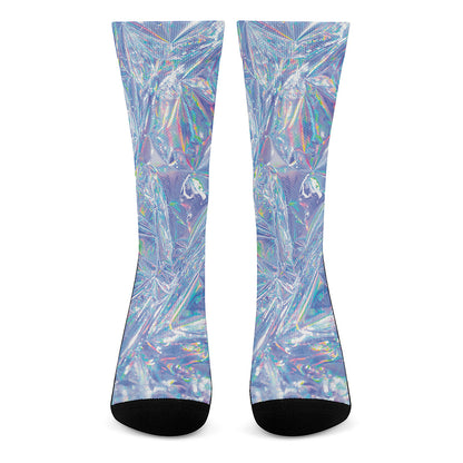 Holographic Artwork Print Crew Socks