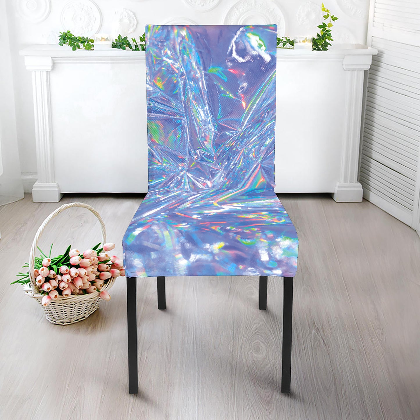Holographic Artwork Print Dining Chair Slipcover