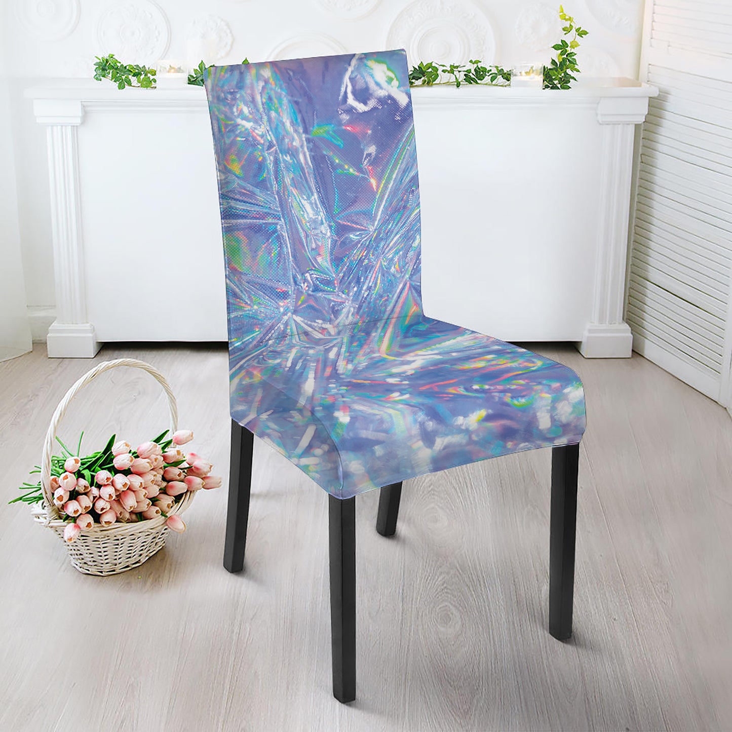 Holographic Artwork Print Dining Chair Slipcover