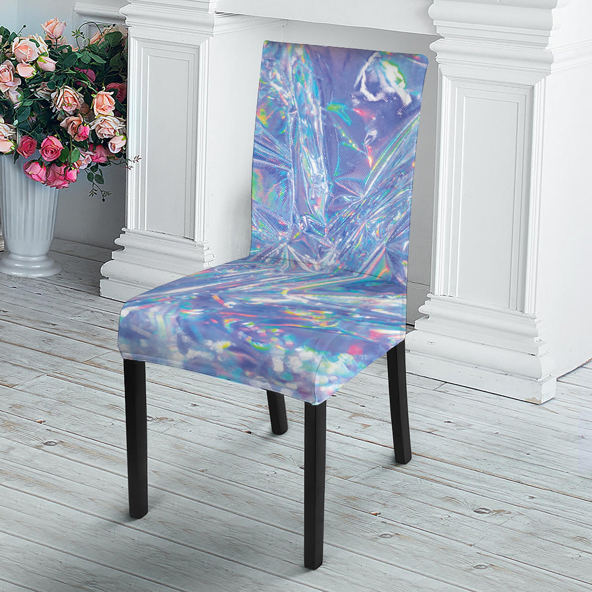 Holographic Artwork Print Dining Chair Slipcover