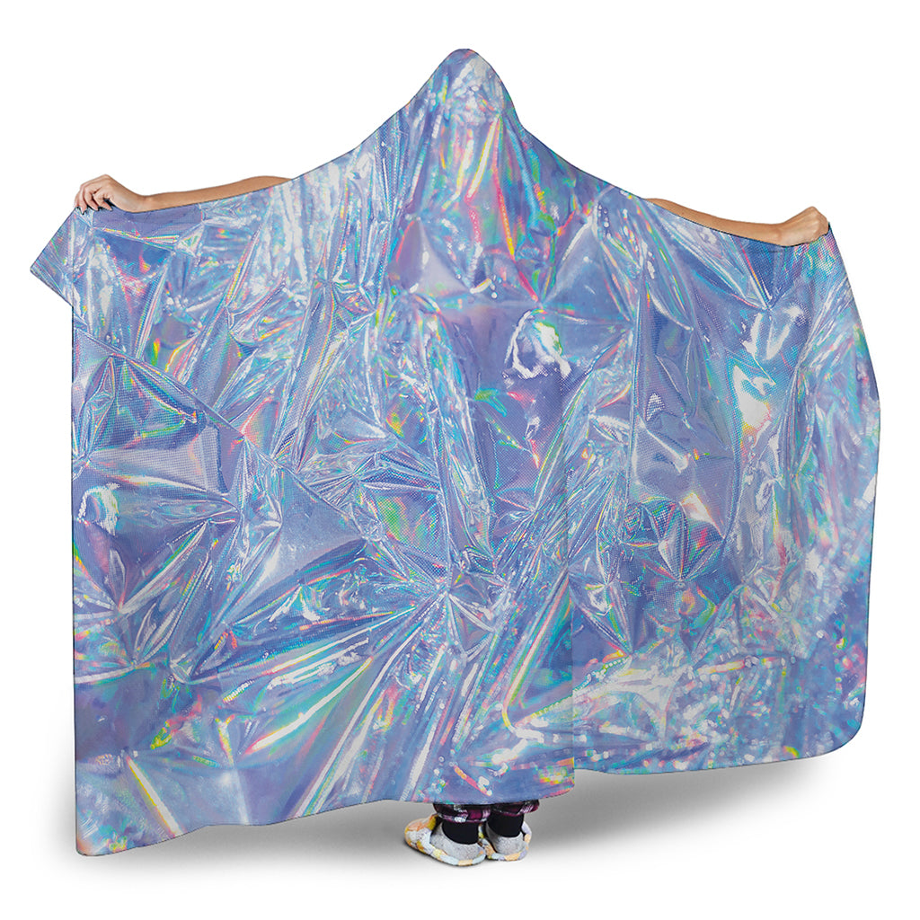 Holographic Artwork Print Hooded Blanket