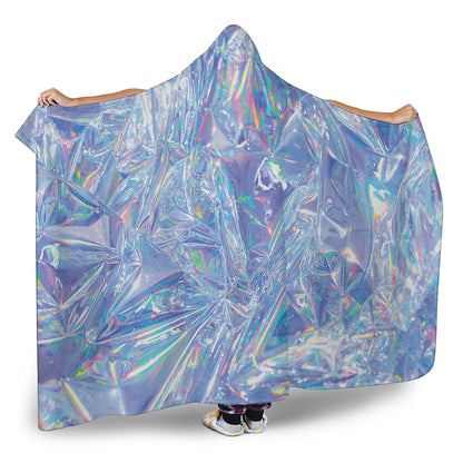 Holographic Artwork Print Hooded Blanket