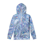Holographic Artwork Print Pullover Hoodie