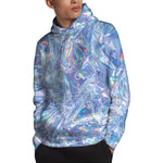 Holographic Artwork Print Pullover Hoodie