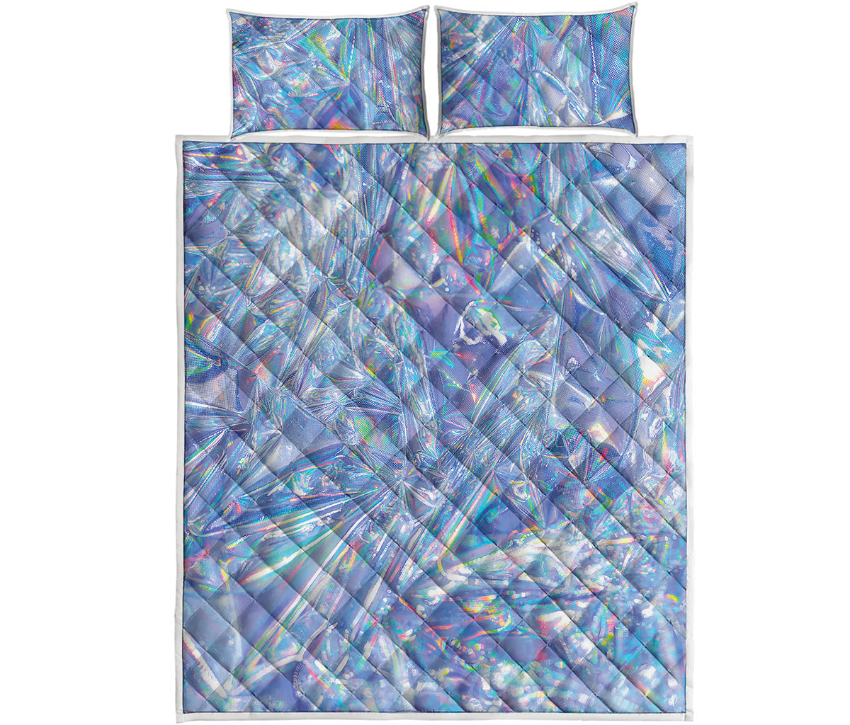Holographic Artwork Print Quilt Bed Set