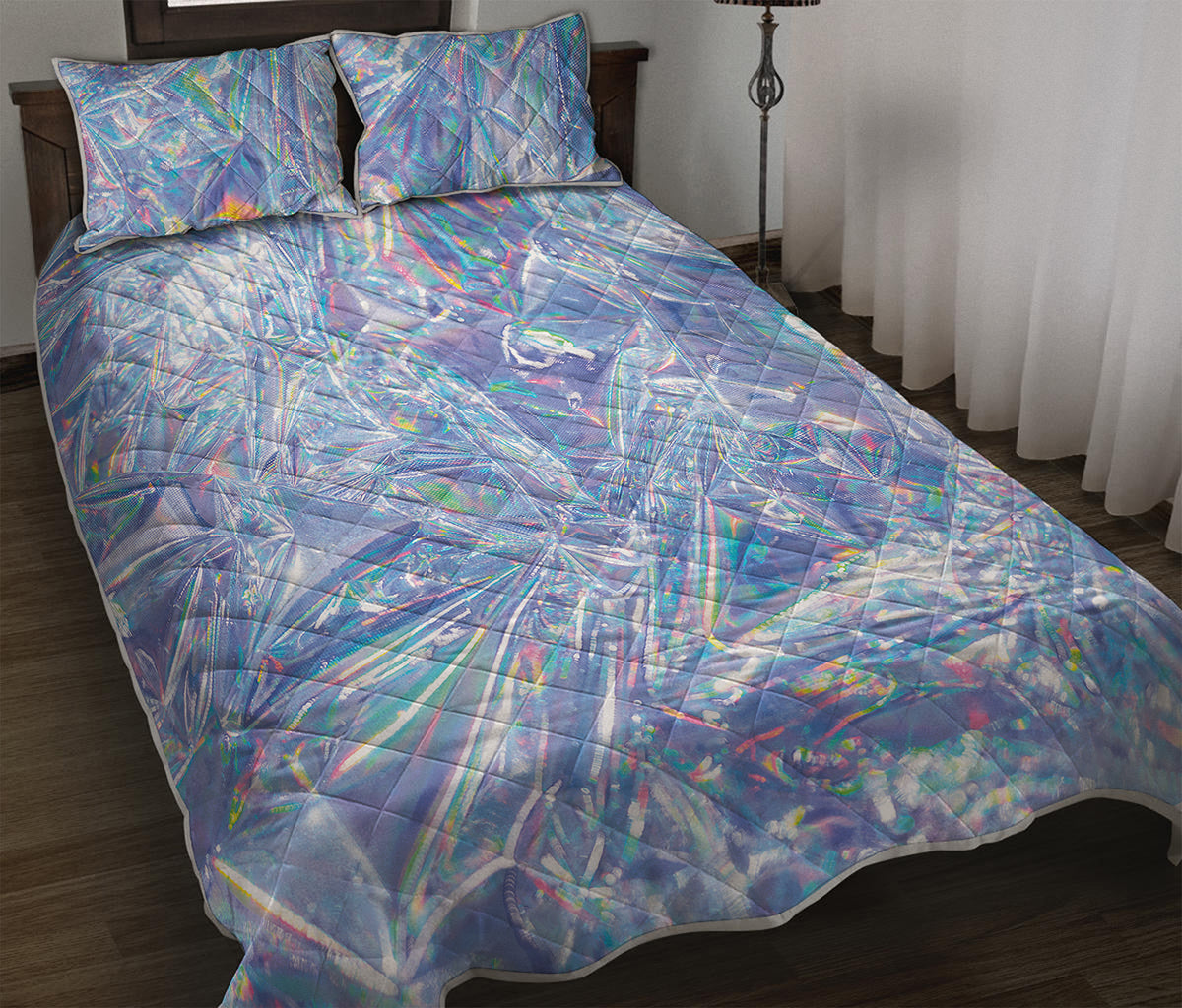 Holographic Artwork Print Quilt Bed Set