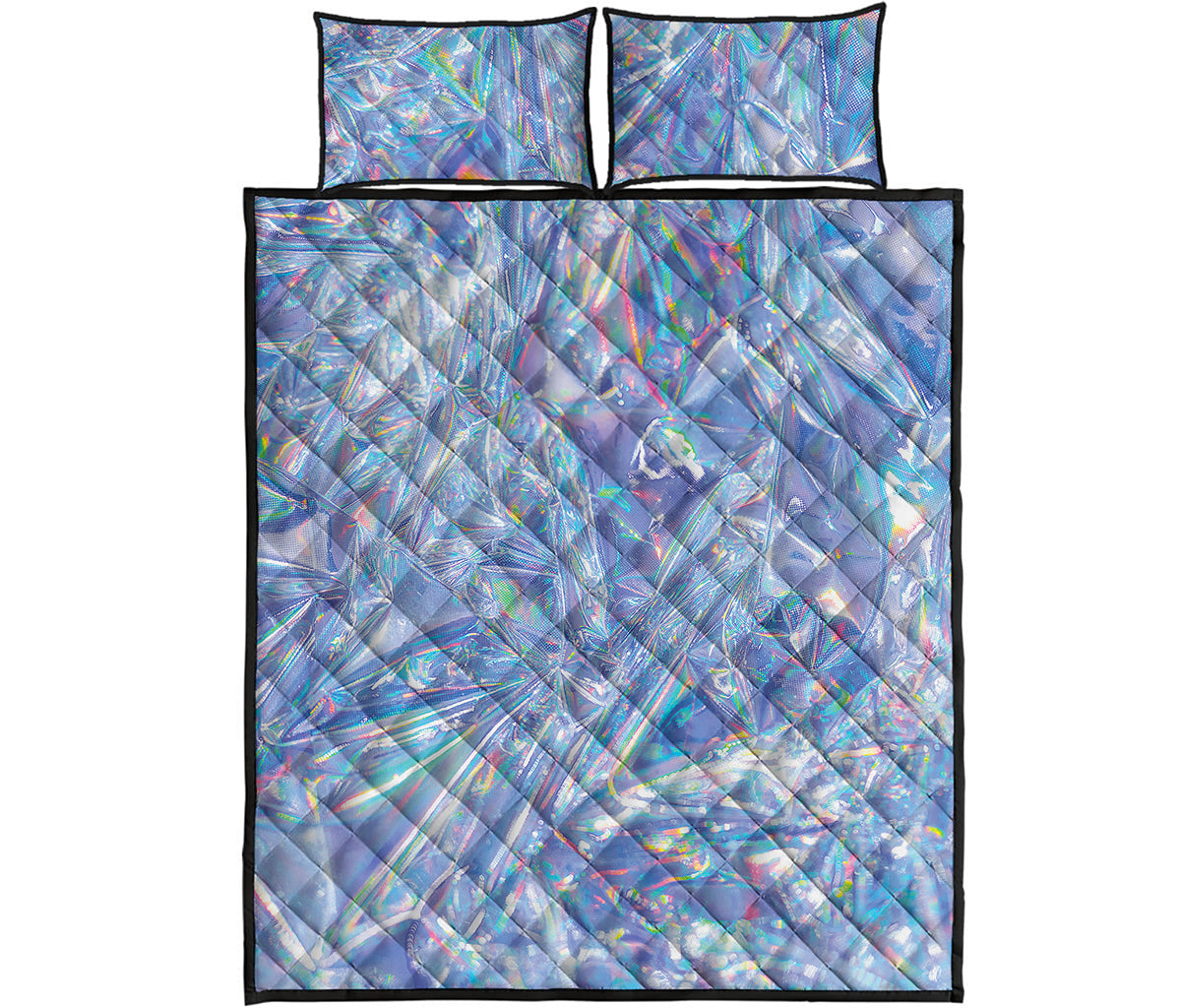 Holographic Artwork Print Quilt Bed Set