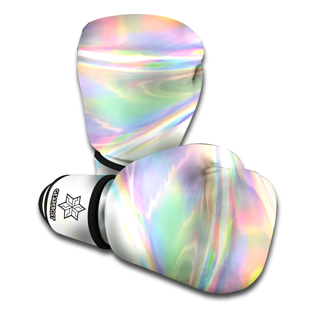 Holographic Foil Print Boxing Gloves