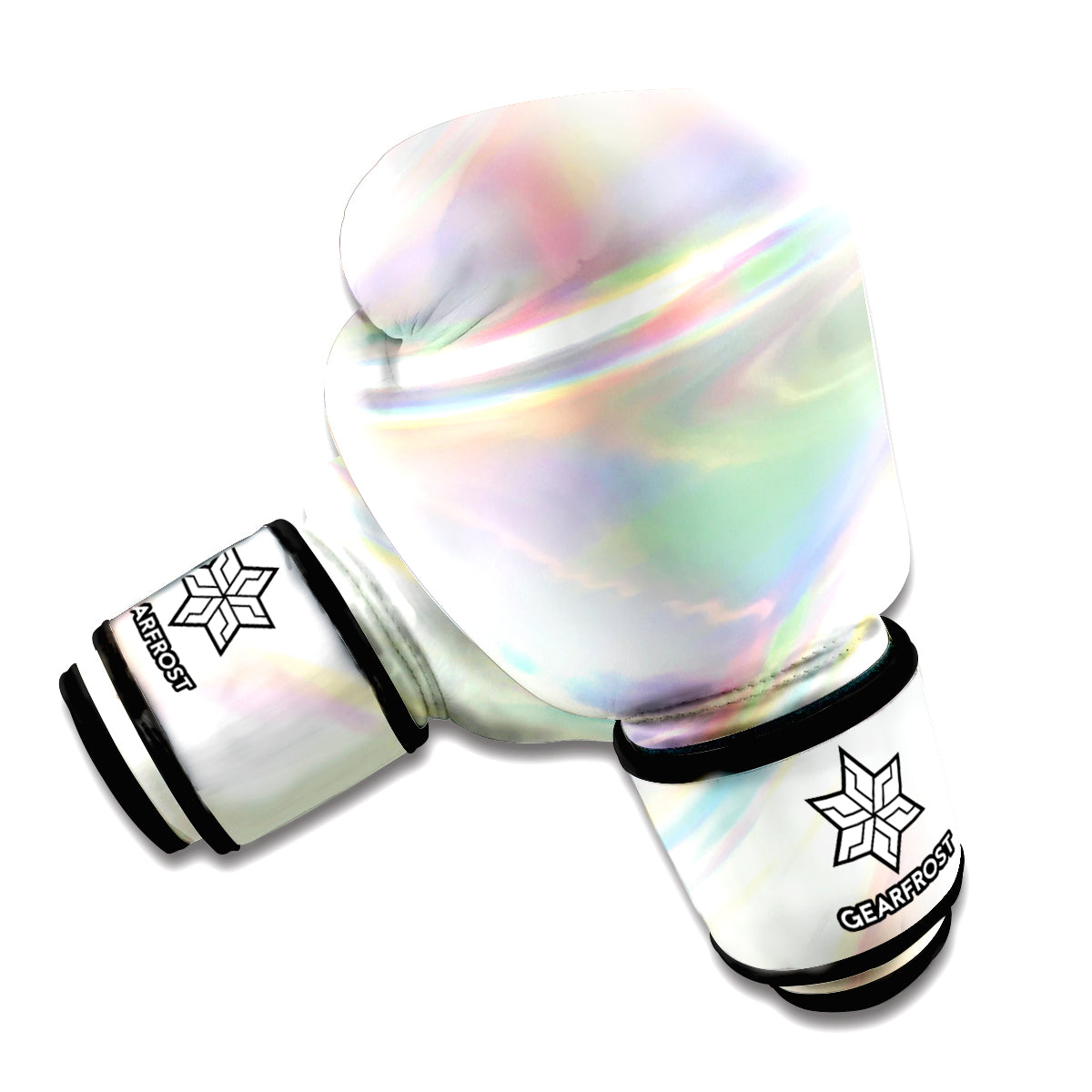 Holographic Foil Print Boxing Gloves