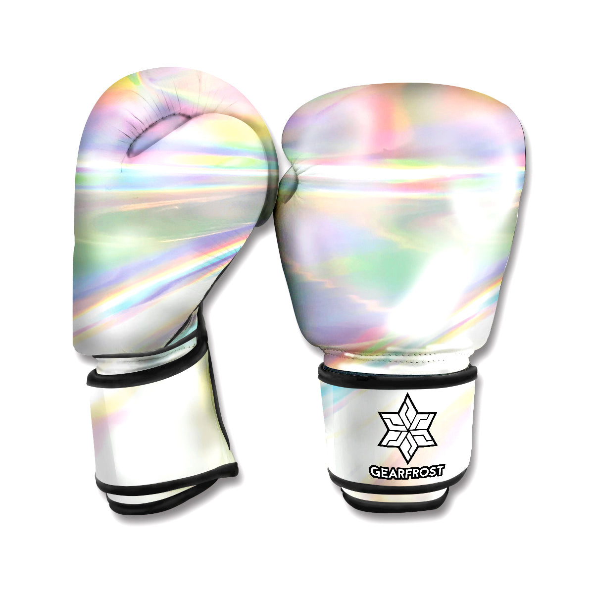 Holographic Foil Print Boxing Gloves