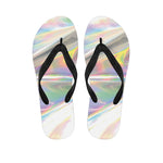 Holographic Foil Print Flip Flops