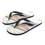 Holographic Foil Print Flip Flops