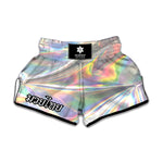 Holographic Foil Print Muay Thai Boxing Shorts