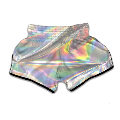 Holographic Foil Print Muay Thai Boxing Shorts