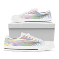 Holographic Art Print White Low Top Sneakers