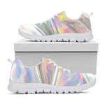 Holographic Foil Print White Sneakers