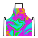 Holographic Neon Liquid Trippy Print Apron