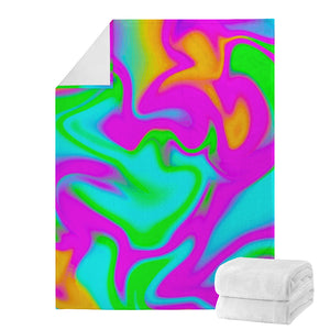 Holographic Neon Liquid Trippy Print Blanket