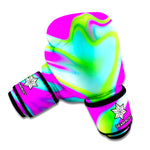 Holographic Neon Liquid Trippy Print Boxing Gloves