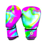 Holographic Neon Liquid Trippy Print Boxing Gloves