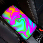 Holographic Neon Liquid Trippy Print Car Center Console Cover