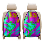 Holographic Neon Liquid Trippy Print Car Seat Organizers