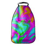Holographic Neon Liquid Trippy Print Car Seat Organizers