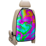 Holographic Neon Liquid Trippy Print Car Seat Organizers