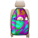 Holographic Neon Liquid Trippy Print Car Seat Organizers