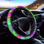 Holographic Neon Liquid Trippy Print Car Steering Wheel Cover