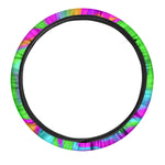 Holographic Neon Liquid Trippy Print Car Steering Wheel Cover