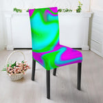 Holographic Neon Liquid Trippy Print Dining Chair Slipcover
