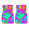 Holographic Neon Liquid Trippy Print Front Car Floor Mats