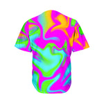 Holographic Neon Liquid Trippy Print Men's Baseball Jersey