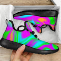 Holographic Neon Liquid Trippy Print Mesh Knit Shoes