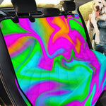 Holographic Neon Liquid Trippy Print Pet Car Back Seat Cover