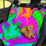 Holographic Neon Liquid Trippy Print Pet Car Back Seat Cover