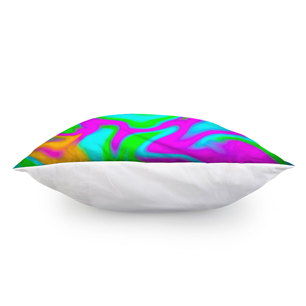 Holographic Neon Liquid Trippy Print Pillow Cover