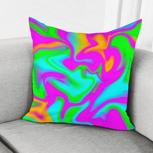 Holographic Neon Liquid Trippy Print Pillow Cover