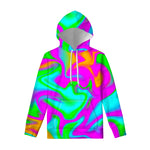 Holographic Neon Liquid Trippy Print Pullover Hoodie