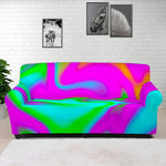 Holographic Neon Liquid Trippy Print Sofa Cover
