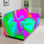 Holographic Neon Liquid Trippy Print Sofa Cover
