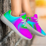 Holographic Neon Liquid Trippy Print Sport Shoes GearFrost