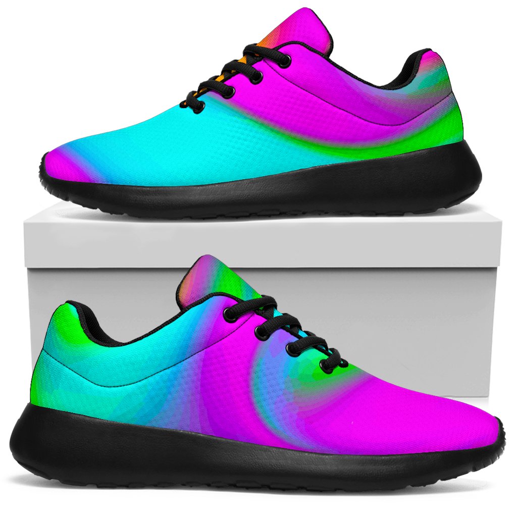 Holographic Neon Liquid Trippy Print Sport Shoes GearFrost