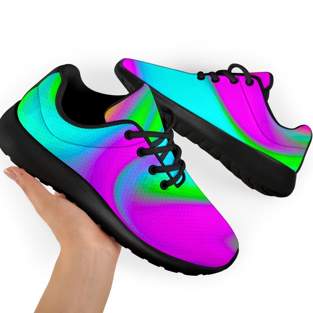 Holographic Neon Liquid Trippy Print Sport Shoes GearFrost