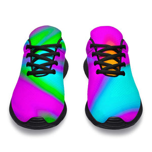 Holographic Neon Liquid Trippy Print Sport Shoes GearFrost