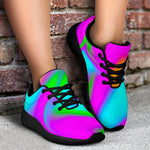 Holographic Neon Liquid Trippy Print Sport Shoes GearFrost